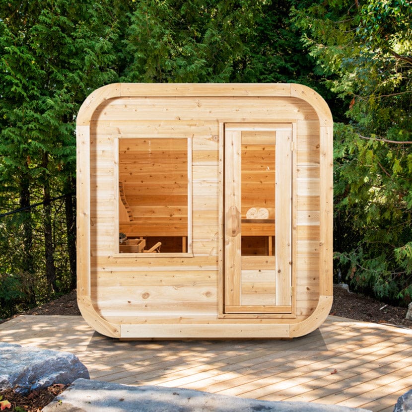 Mira L Outdoor Cabin by Auroom - Black Thermo-Spruce - Divine Saunas