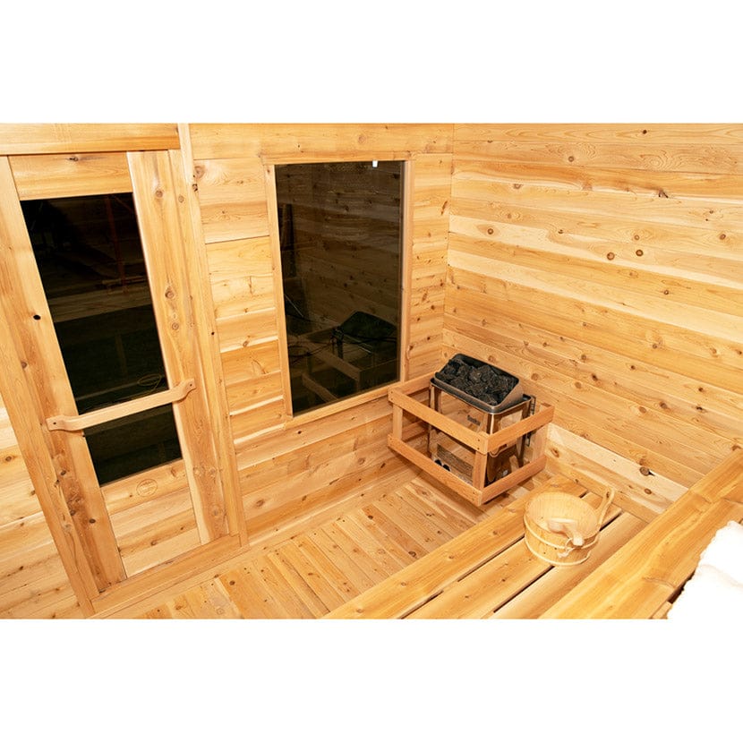 Mira L Outdoor Cabin by Auroom - Black Thermo-Spruce - Divine Saunas