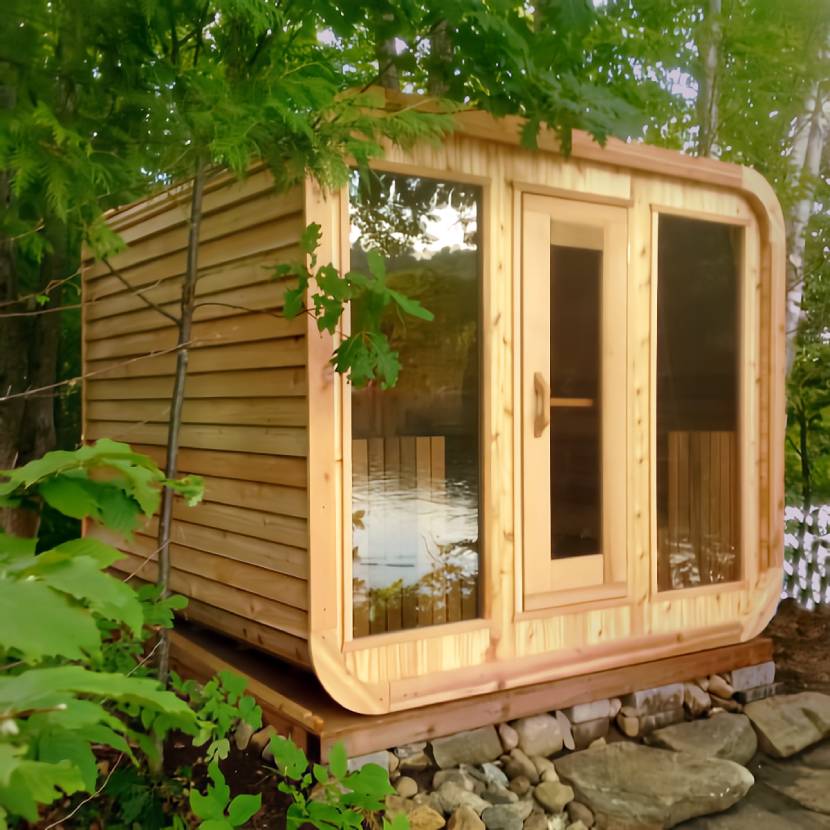 Mira L Outdoor Cabin by Auroom - Black Thermo-Spruce - Divine Saunas